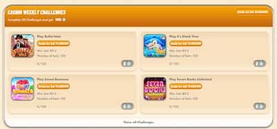 Weekly challenges at Vegasino