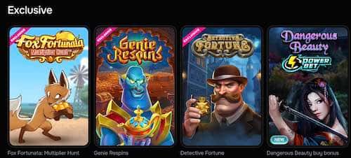 Exclusive Games at Revolution Casino
